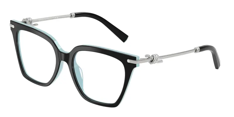 Donna TF2284B 8055 Montature da vista Acetato Nero Trasparente Squadrata Normale