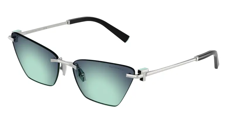 Donna Tiffany TF3120 60019S Occhiali da sole Metallo Argento Blu Farfalla Normale Sfumato