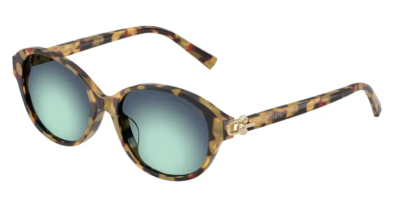 Donna Tiffany TF4263D 80649S Occhiali da sole Acetato Tartaruga Blu Rotonda Normale Sfumato
