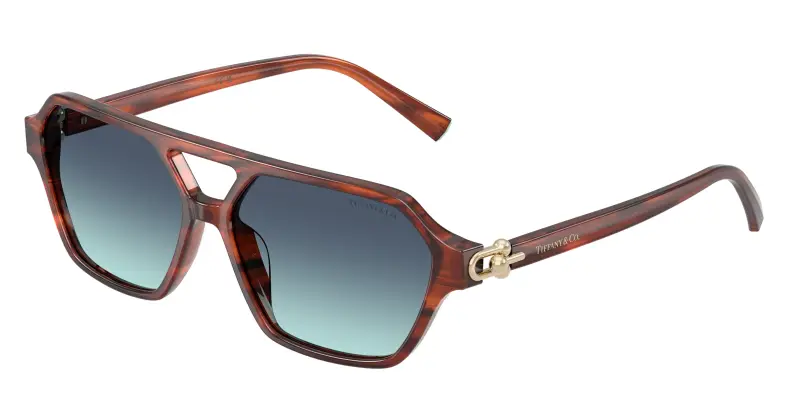 Donna Tiffany TF4264U 84409S Occhiali da sole Acetato Tartaruga Blu Squadrata Normale Sfumato