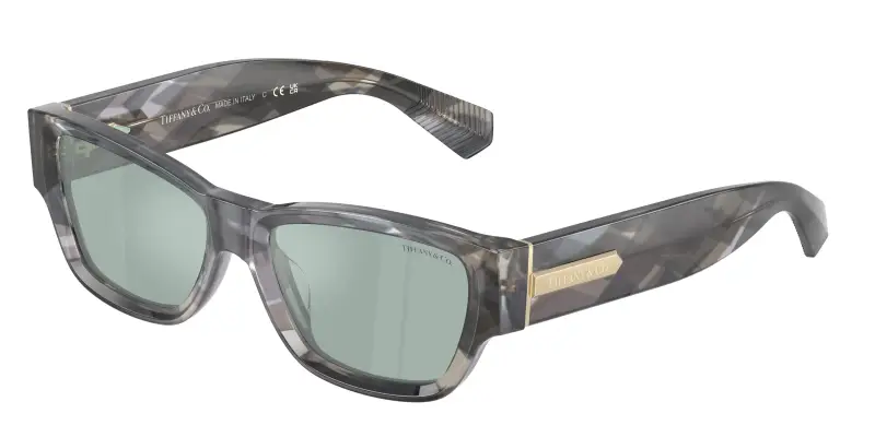 Donna Tiffany TF4265U 845365 Occhiali da sole Acetato Nero Azzurro Squadrata Normale Specchiato