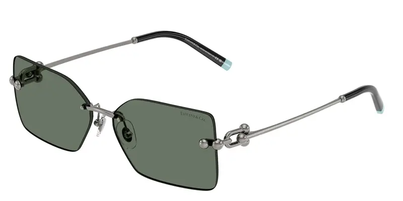 Tiffany Unisex TF3088  60033H Occhiali da sole Metallo Grigio Verde Squadrata Normale