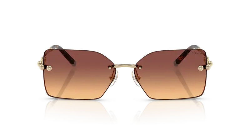 Tiffany Unisex TF3088 618978 Occhiali da sole Metallo Oro Arancione Squadrata Normale Sfumato miniatura 2