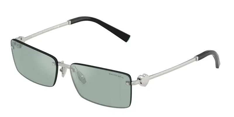 Tiffany Unisex TF3108B  62227C Occhiali da sole Metallo Argento Azzurro Squadrata Specchiate