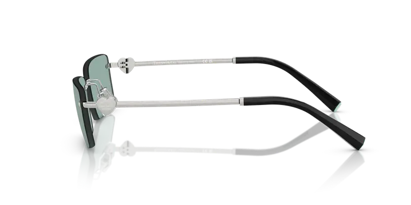 Tiffany Unisex TF3108B 62227C Occhiali da sole Metallo Argento Azzurro Squadrata Specchiate miniatura 3