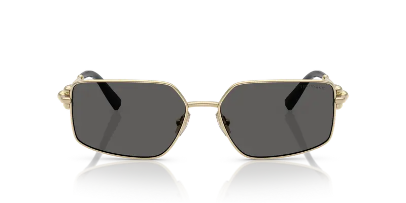 Tiffany Unisex TF3111 6021S4 Occhiali da sole Metallo Oro Grigio Squadrata Normale miniatura 2