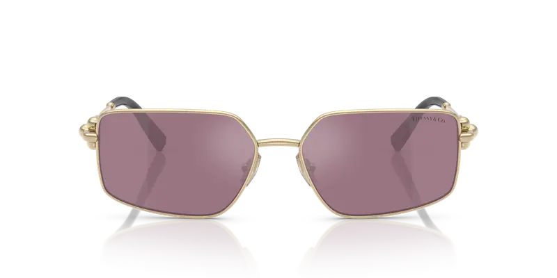 Tiffany Unisex TF3111 6194AK Occhiali da sole Metallo Oro Viola Squadrata Normale miniatura 2