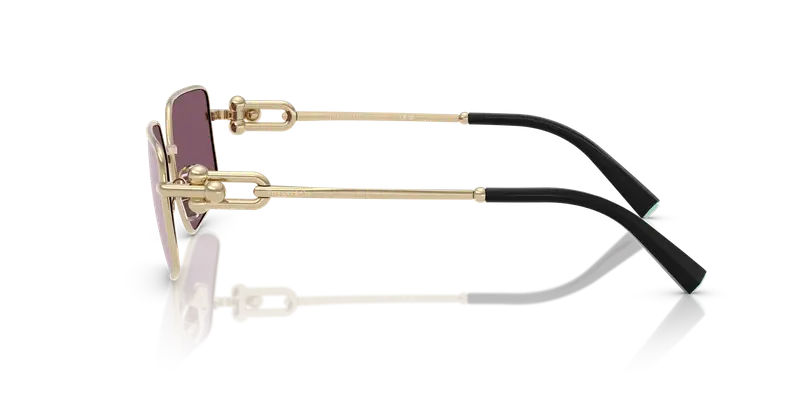 Tiffany Unisex TF3111 6194AK Occhiali da sole Metallo Oro Viola Squadrata Normale miniatura 3