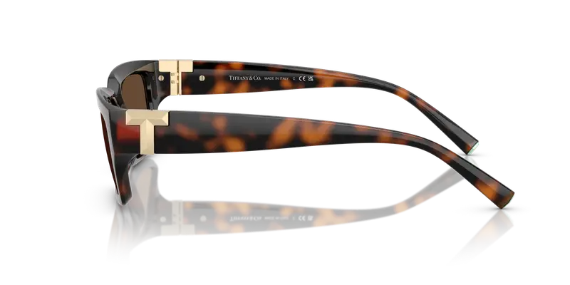 Tiffany Unisex TF4226U 80153G Occhiali da sole Iniettato Tartaruga Marrone Squadrata Normale miniatura 3