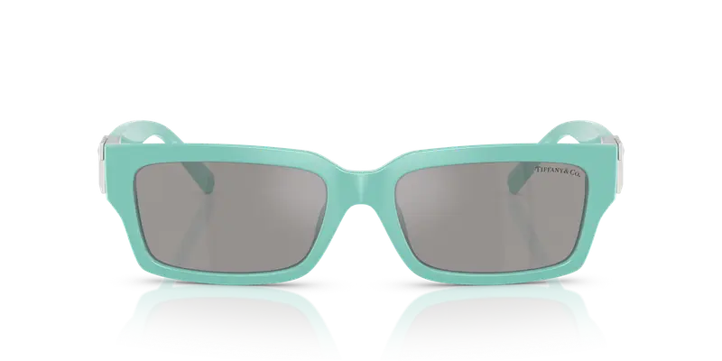 Tiffany Unisex TF4226U 83886G Occhiali da sole Iniettato Blu Grigio Squadrata Specchiate miniatura 2