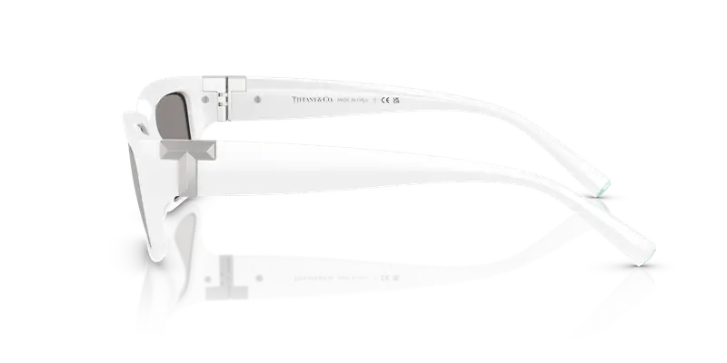 Tiffany Unisex TF4226U 83926G Occhiali da sole Iniettato Bianco Grigio Squadrata Specchiate miniatura 3