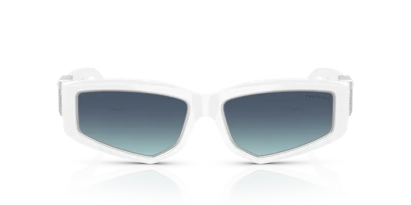 Tiffany Unisex TF4234U 83929S Occhiali da sole Iniettato Bianco Blu Geometrica Normale Sfumato miniatura 2