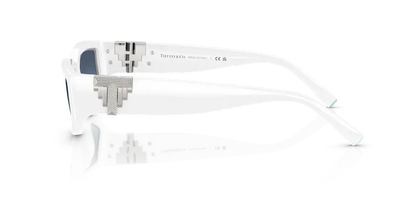 Tiffany Unisex TF4234U 83929S Occhiali da sole Iniettato Bianco Blu Geometrica Normale Sfumato miniatura 3