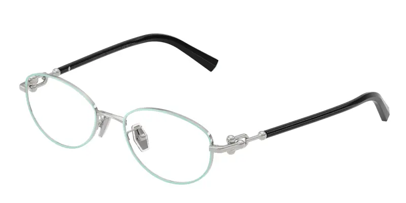 Unisex Tiffany TF1176D 6151 Montature da vista Metallo Blu Trasparente Rotonda Normale