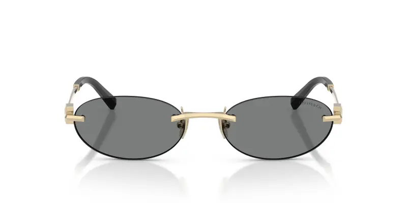 Unisex Tiffany TF3119D 602187 Occhiali da sole Metallo Oro Grigio Rotonda Normale miniatura 3