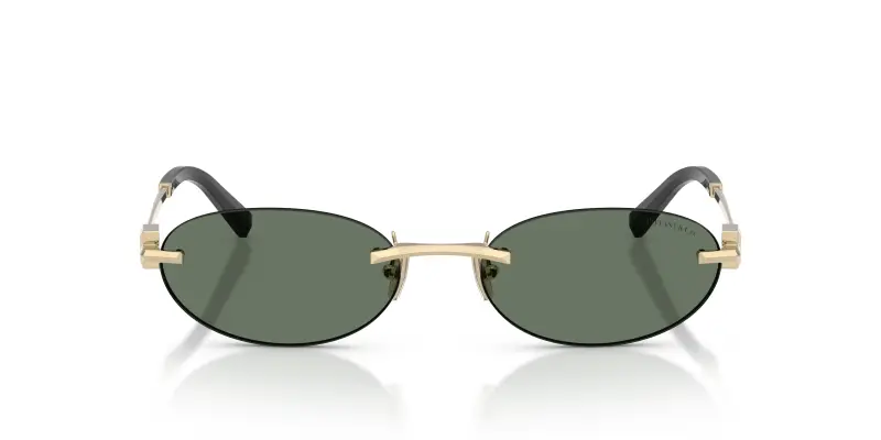 Unisex Tiffany TF3119D 623882 Occhiali da sole Metallo Oro Verde Rotonda Normale miniatura 3