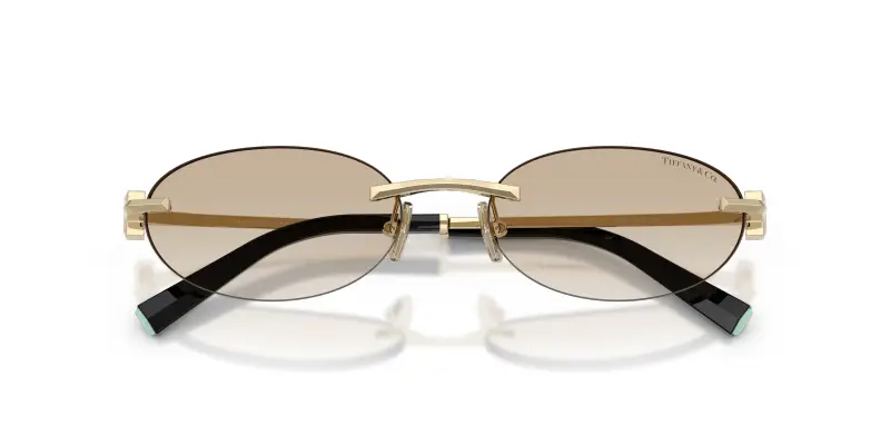 Unisex Tiffany TF3119D 623911 Occhiali da sole Metallo Oro Grigio Rotonda Normale Sfumato miniatura 2