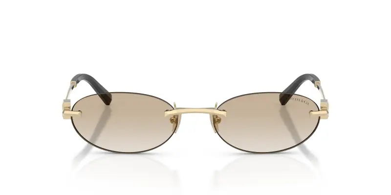 Unisex Tiffany TF3119D 623911 Occhiali da sole Metallo Oro Grigio Rotonda Normale Sfumato miniatura 3