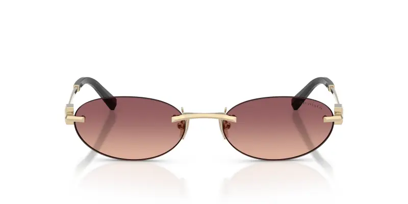 Unisex Tiffany TF3119D 62408D Occhiali da sole Metallo Oro Rosa Rotonda Normale Sfumato miniatura 3