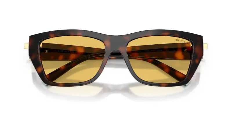 Unisex Tiffany TF4255U 845685 Occhiali da sole Iniettato Tartaruga Giallo Squadrata Normale miniatura 2