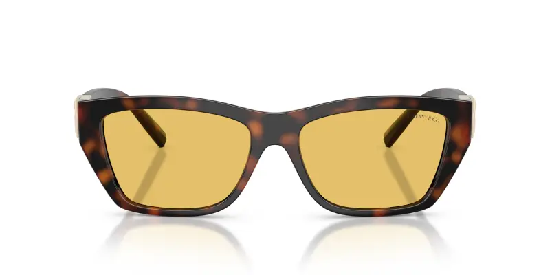 Unisex Tiffany TF4255U 845685 Occhiali da sole Iniettato Tartaruga Giallo Squadrata Normale miniatura 3