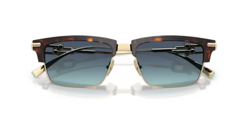 Unisex Tiffany TF4262K 80159S Occhiali da sole Acetato Tartaruga Blu Squadrata Normale Sfumato miniatura 2