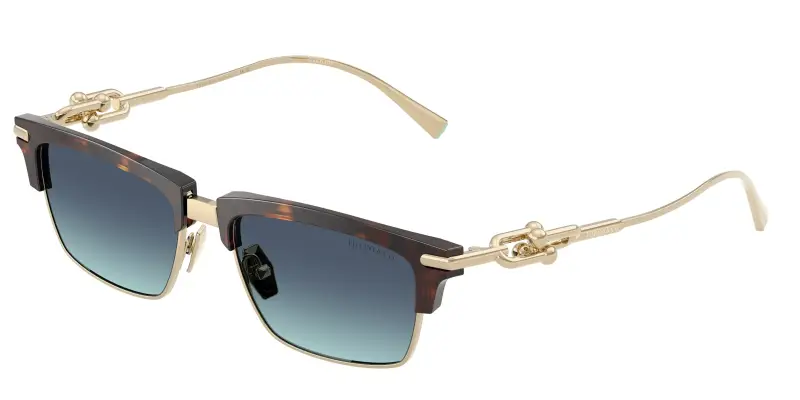 Unisex Tiffany TF4262K 80159S Occhiali da sole Acetato Tartaruga Blu Squadrata Normale Sfumato