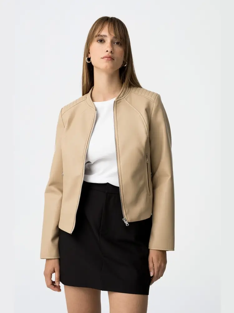 giubbotto innes n ecopelle beige