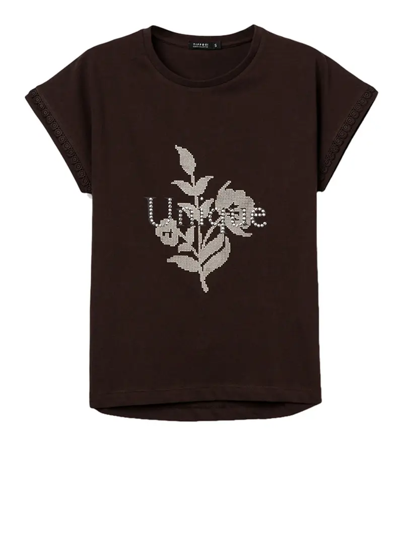 t-shirt tiffosi natalie da donna - marrone