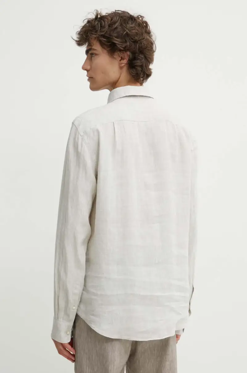 camicia di lino Spenser colore beige T69002012 miniatura 3