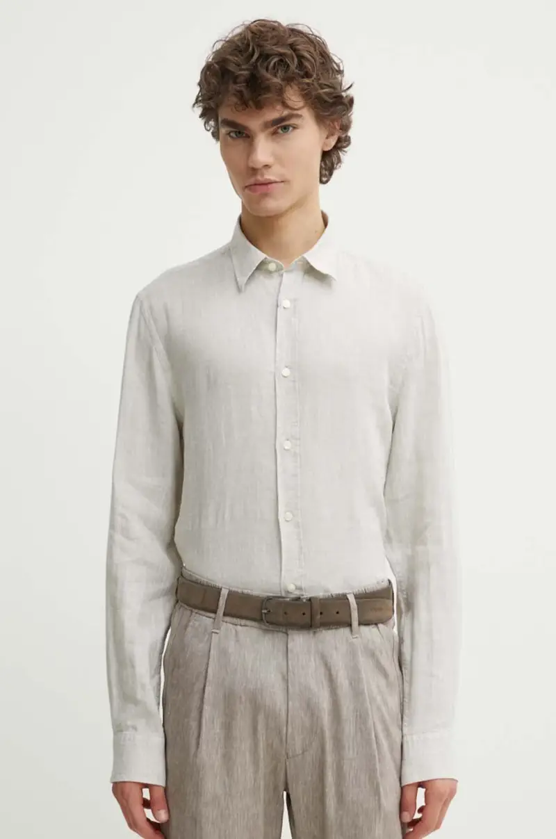 camicia di lino Spenser colore beige T69002012