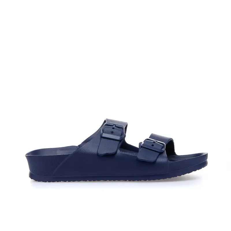 Ciabatte blu da mare in gomma con doppia fibbia