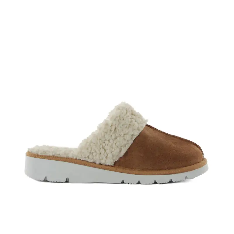 Ciabatte donna beige da casa con inserto in peluche