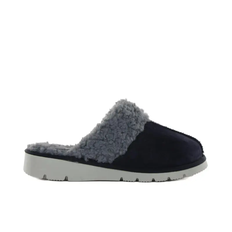 Ciabatte donna blu da casa con inserto in peluche