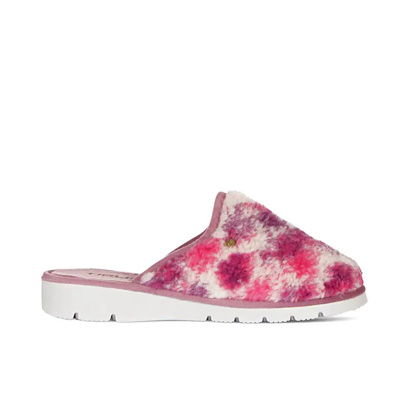 Ciabatte donna rosa da casa effetto acquerello
