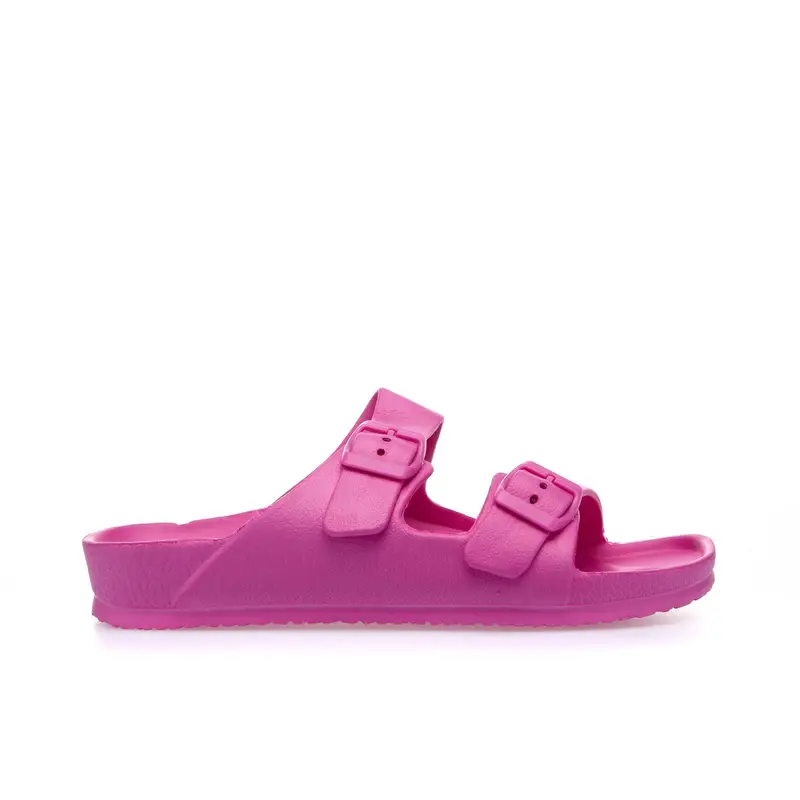 Ciabatte fucsia da mare in gomma con doppia fibbia