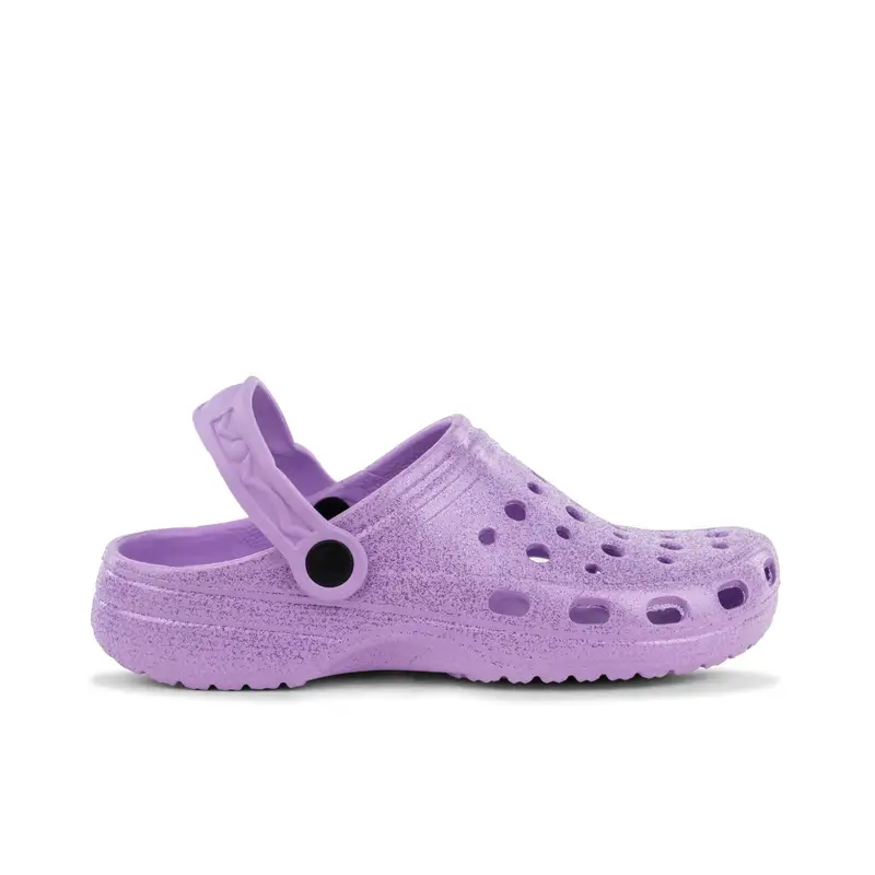 Ciabatte mare lilla chiuse da donna in gomma con glitter