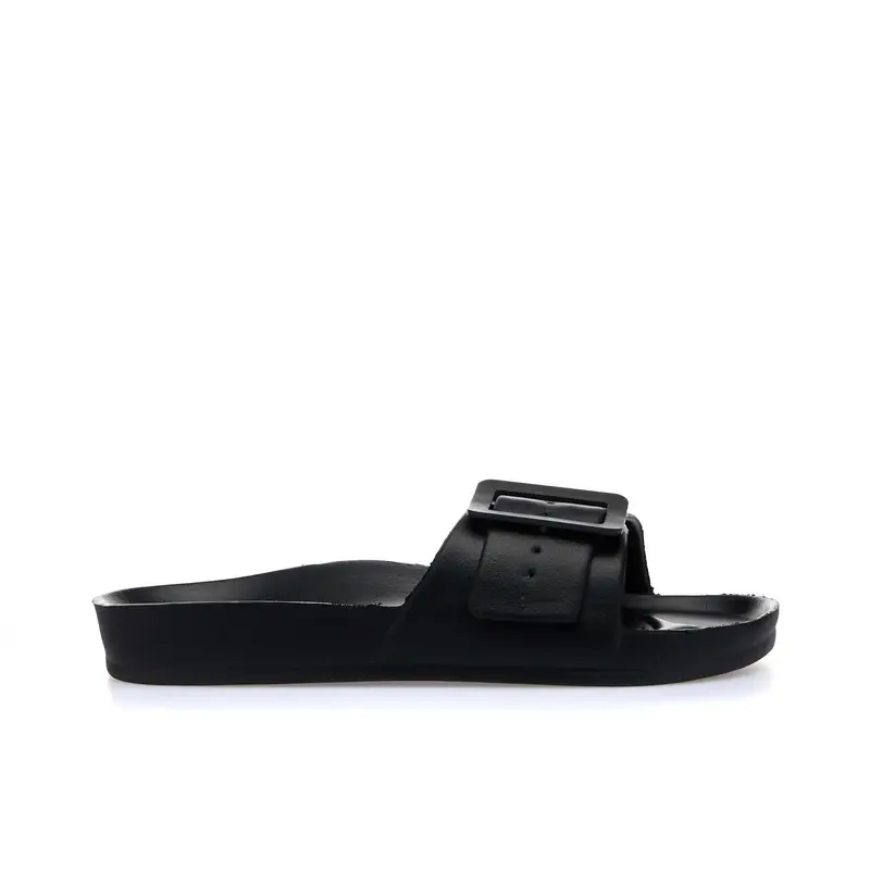 Ciabatte nere da mare in gomma con fibbia