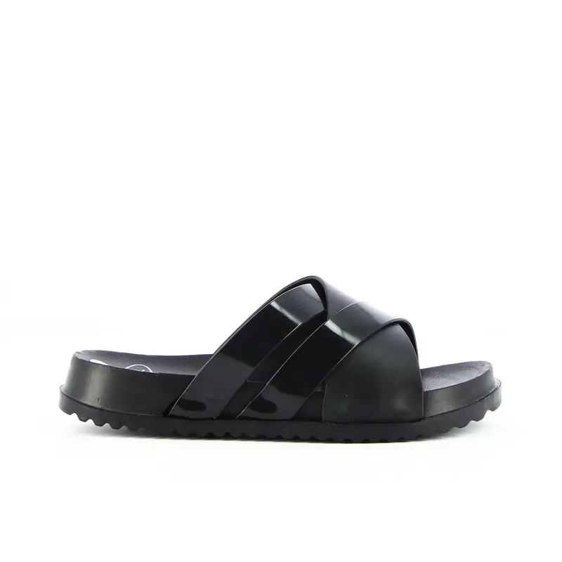 Ciabatte nere in gomma con fasce