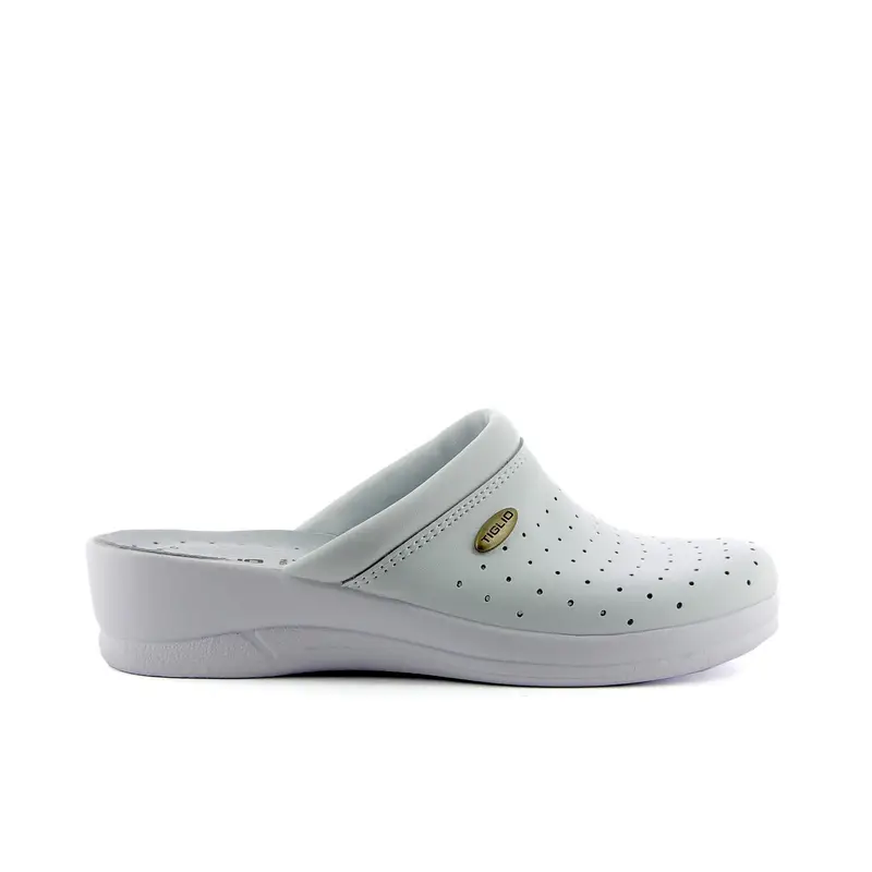 Ciabatte sanitarie bianche in pelle