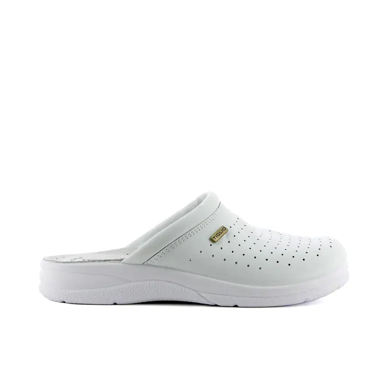 Ciabatte sanitarie bianche in pelle