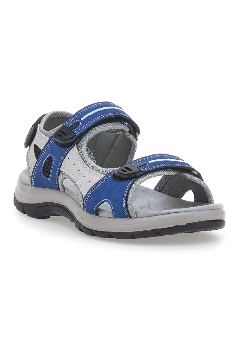 Sandali sportivi grigi e blu con chiusura a strappo TIGLIO 51357 [BLUE] miniatura 2