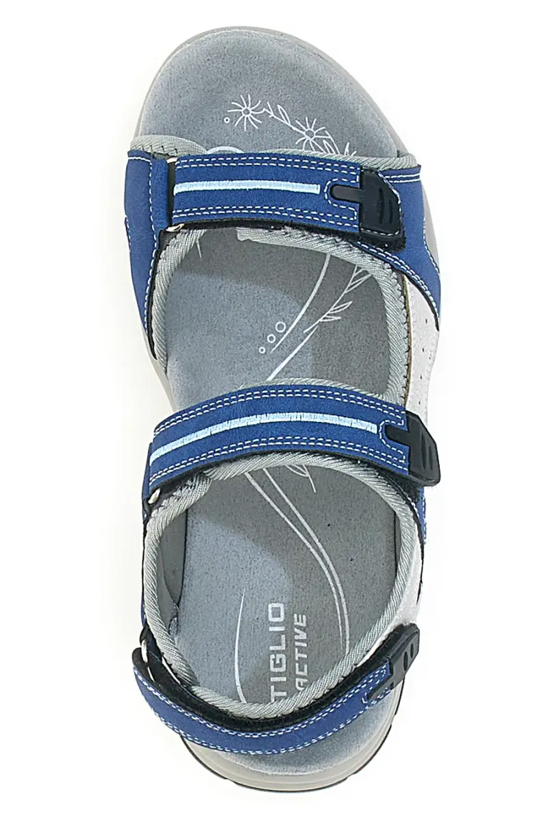 Sandali sportivi grigi e blu con chiusura a strappo TIGLIO 51357 [BLUE] miniatura 3