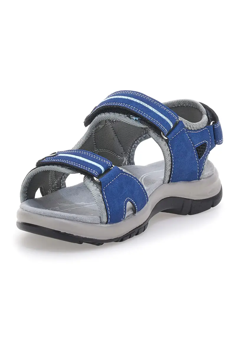 Sandali sportivi grigi e blu con chiusura a strappo TIGLIO 51357 [BLUE] miniatura 4