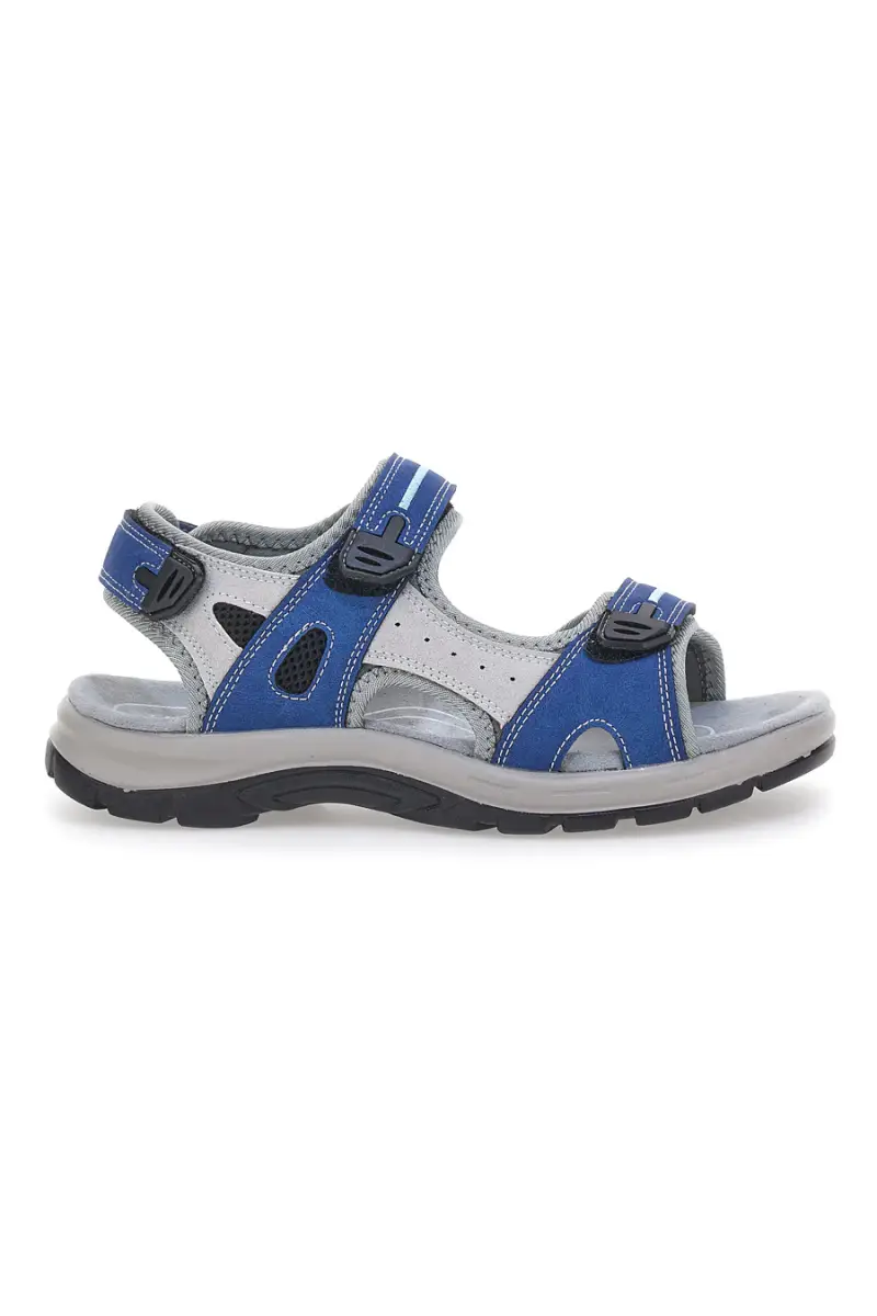 Sandali sportivi grigi e blu con chiusura a strappo TIGLIO 51357 [BLUE]