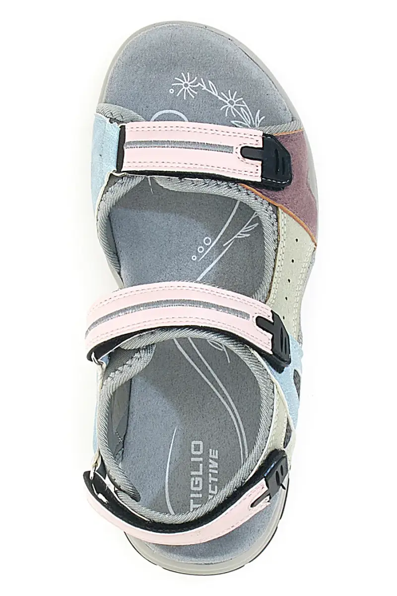 Sandali sportivi multicolor con chiusura a strappo TIGLIO 51357 [ROSA] miniatura 3