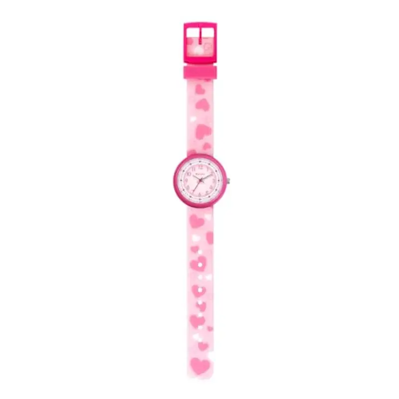Tikkers Orologio analogico per bambini con cinturino a forma di cuore rosa, rosa, Moderno miniatura 2