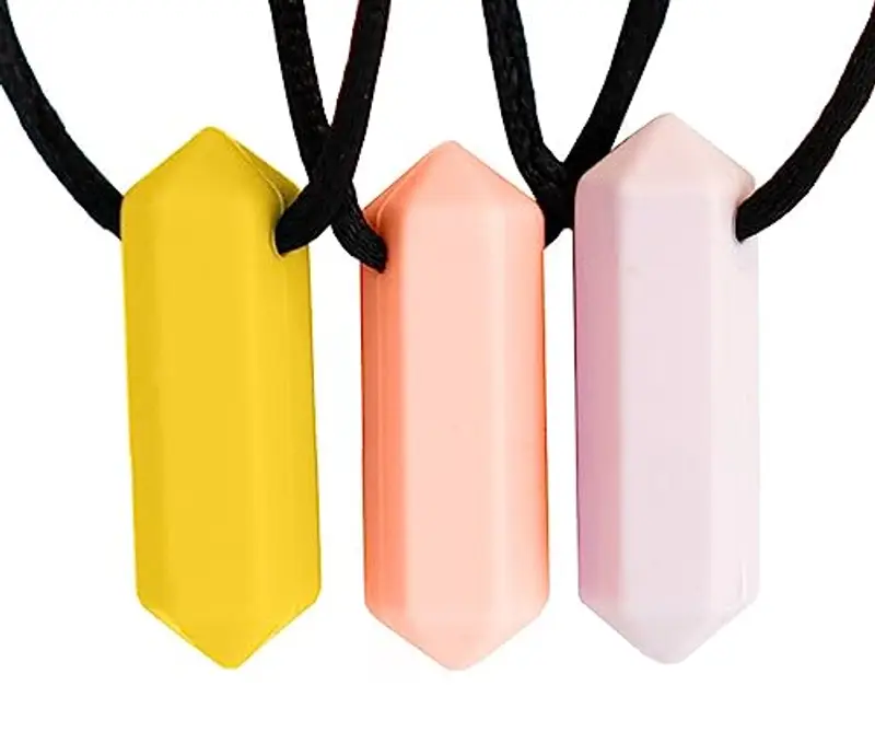 Tilcare Chew Chew Collana per Masticare il Pastello Sensoriale - Migliori Strumenti per l'Autismo - Durevoli e forti Giocattoli Masticabili in Silicone - Ciondolo per Masticare per Ragazzi e Ragazze
