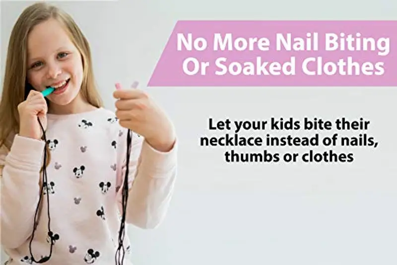 Tilcare Chew Chew Collana per Masticare il Pastello Sensoriale - Migliori Strumenti per l'Autismo - Durevoli e forti Giocattoli Masticabili in Silicone - Ciondolo per Masticare per Ragazzi e Ragazze miniatura 2