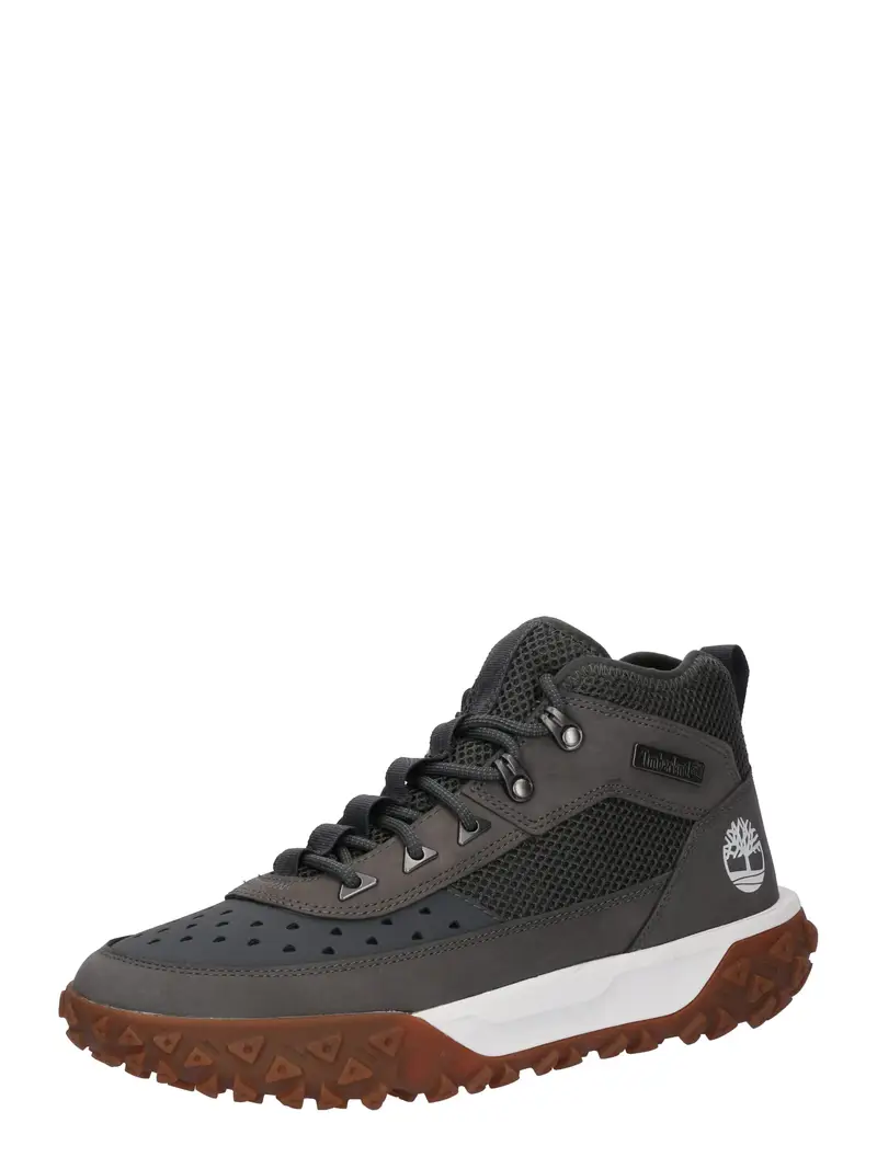 Boots stringati grigio basalto / bianco